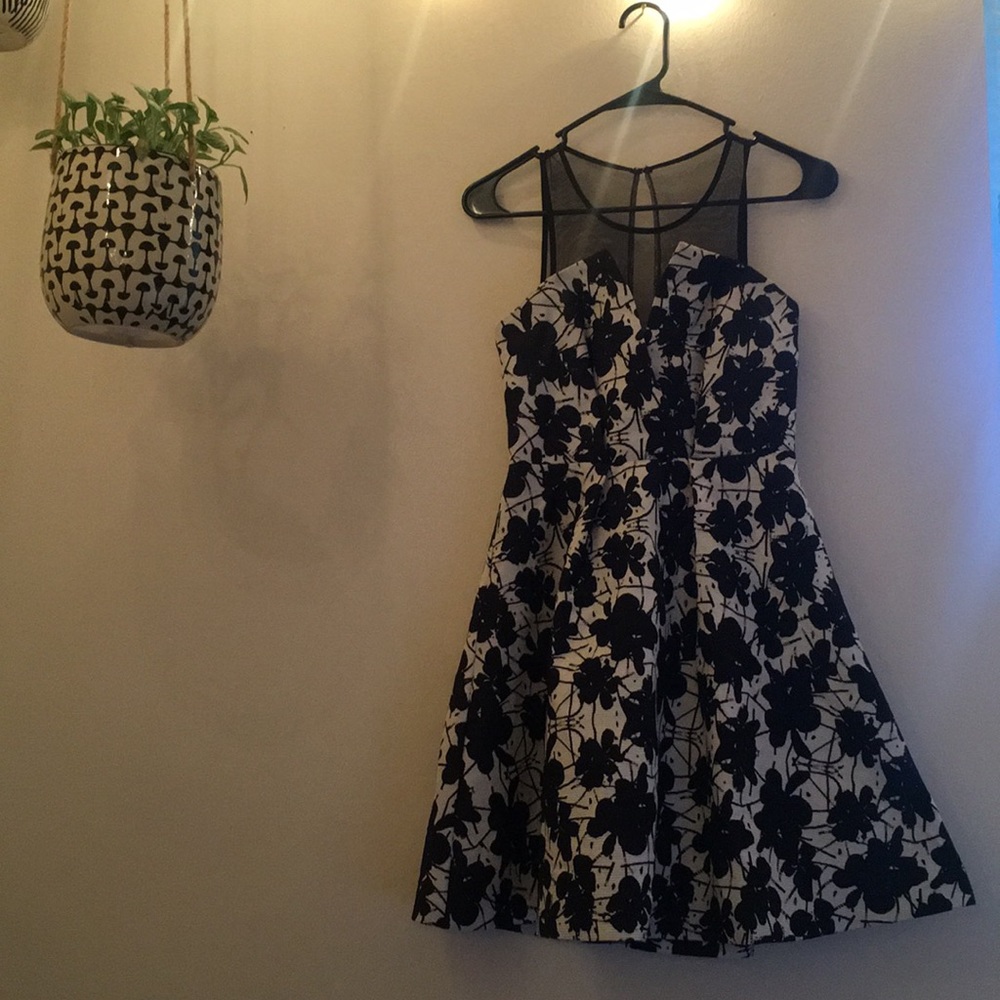 BCBGeneration Cocktail Dress w/ Sheer Keyhole Back